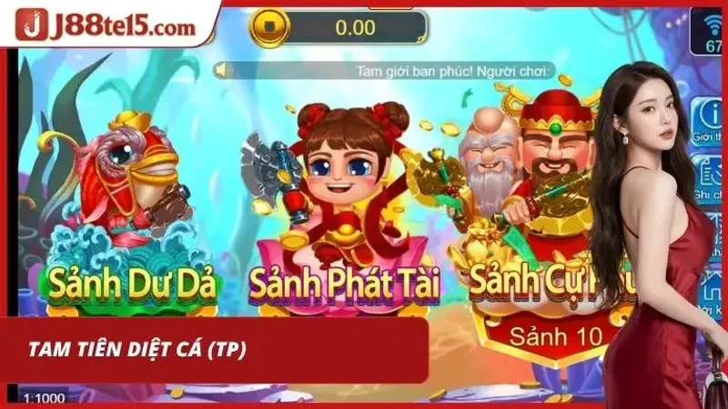 Giao diện Tam Tiên bắn cá đậm chất thần thoại tạo cảm giác đầy mới lạ